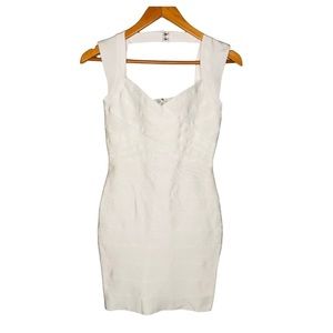 Wow Couture Pearl White Bodycon Cocktail Bandage Dress. Size Small.